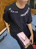 依如風夏季短袖男款T恤男士半袖國潮牌重磅純棉青少年美式上衣服男裝 黑色 （重磅精梳棉） XL （120-140斤收藏加購優先發貨） 曬單實拍圖