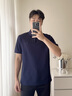 九牧王【商場(chǎng)同款 冰川Polo】短袖polo衫男高棉涼感透氣商務(wù)休閑翻領(lǐng)t恤 藏青+JT2EX20270 L 175/96A(50) 版型偏大建議拍小一碼 曬單實(shí)拍圖