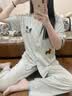 另約純棉睡衣女款卡通小狗2026新款夏季全棉帶胸墊短袖長(zhǎng)褲時(shí)尚家居服 三只小狗 【固定胸墊】 M 曬單實(shí)拍圖