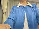 啄木鳥（TUCANO）克萊因藍氣質圓領針織開衫女秋季復古感短款毛衣外套打底上衣 海藍色 M 建議95-105斤 曬單實拍圖