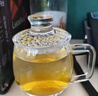 東海水晶杯江蘇東海白水晶老板茶杯帶蓋帶把手養生手工水晶大肚杯 圓潤款 300ml 曬單實拍圖