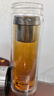 特美刻（TOMIC）銀離子抗菌玻璃杯雙層防燙水杯茶水分離杯泡茶杯商務辦公生日禮物 鋼本色【304茶隔】400ml 曬單實拍圖