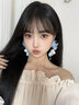 宜品達花朵流蘇耳環女氣質高級感小眾2026年新款無耳洞耳夾海邊度假耳飾 藍色花朵無耳洞耳夾款 曬單實拍圖