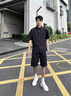 馬克華菲（MARK FAIRWHALE）休閑套裝男士2026夏季新款運動工作寬松高級感上衣短袖襯衫服褲子 黑色 【夏季薄款】 XL 【建議130-145斤】 曬單實拍圖