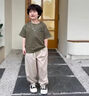G.duck男童夏裝短袖套裝2026新款韓版痞帥兒童洋氣時髦薄款寬松燈籠長褲 綠色 100 cm 曬單實拍圖