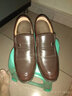 法奈歐商務(wù)休閑皮鞋男士夏季隱形內增高6cm婚鞋正裝男鞋子一腳蹬套腳鞋 棕色增高單鞋 41 曬單實(shí)拍圖