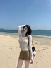 尤克達蒂（yookdd） 短褲女夏季新款美式高級感牛仔短褲高腰緊身辣妹顯瘦百搭a字熱褲 卡其色 S 曬單實拍圖