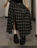 ELLE【維希格學院】不規則黑白格紋半身裙女2026春季新款時尚裙子 黑白 XL 曬單實拍圖