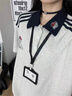 LDBEpolo領條紋拼接學院風短袖t恤女夏季寬松美式復古設計感體恤上衣 白灰色【升級款】面料升級 （95%買家選擇） L 120-140斤 曬單實拍圖