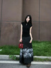 HECO趙露思同款【清云】新中式國風春夏新款上衣天絲無袖針織衫T恤女 黑色 S 曬單實拍圖