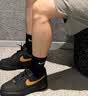 耐克（NIKE）AirForce1皮革Low時尚舒適減震防滑耐磨簡約潮流百搭低幫板鞋男款 黑/棕褐色 42.5 曬單實拍圖