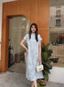 浮云堂.風(fēng)」花鳥(niǎo)吟.新中式改良提花旗袍連衣裙女2025夏禪意國風(fēng)茶服 月白 M 曬單實(shí)拍圖