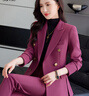 婕米兒西裝外套女職業(yè)裝女裝套裝高級(jí)感氣質(zhì)女神范休閑雙排扣小西服春夏 紫色西裝(長(zhǎng) 袖) 2XL 曬單實(shí)拍圖