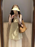 具趣法式假兩件千金風重工蝴蝶結連衣裙女夏miu系小香風百褶拼接長裙 黃色 均碼 90-115斤 曬單實拍圖