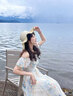 春乏法式獨(dú)特超好看一字肩碎花連衣裙2026夏季時(shí)尚氣質(zhì)感收腰修身長裙 連衣裙 L 曬單實(shí)拍圖