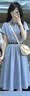 艾珠兒（Aizhuer）2026新款韓系學院風藍色短袖襯衫連衣裙子女夏季氣質(zhì)收腰長裙夏天 【藍色】 L 曬單實拍圖