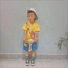 A 21 FUNB0-3歲男童裝嬰兒幼童夏季短袖短褲男寶寶兒童套裝純棉2歲男孩衣服 小熊包包套裝黃色 100 (建議3歲內(nèi)的寶寶拍) 曬單實拍圖