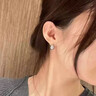 Tsful法式珍珠耳釘女款輕奢耳環2025新款赫本風耳飾氣質優雅925銀耳環 999銀珍珠灰耳釘（10MM） 曬單實拍圖