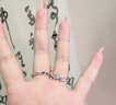 老鳳祥925銀情侶對戒求婚訂婚戒指男女一對七夕情人節(jié)生日禮物女友老婆 星月戀人戒指+定制刻字 曬單實(shí)拍圖