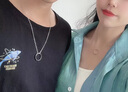 曼古帝情侶戒指項鏈一對男女款鎖骨鏈對戒吊墜紀念生日禮物送女朋友 女款戒指項鏈 曬單實拍圖