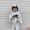 G.DUCKKIDS嬰兒披風(fēng)斗篷加絨保暖秋冬男女寶寶防風(fēng)外套純棉韓版可愛(ài)春秋兒童 白色 小熊雙層披風(fēng) 110 曬單實(shí)拍圖