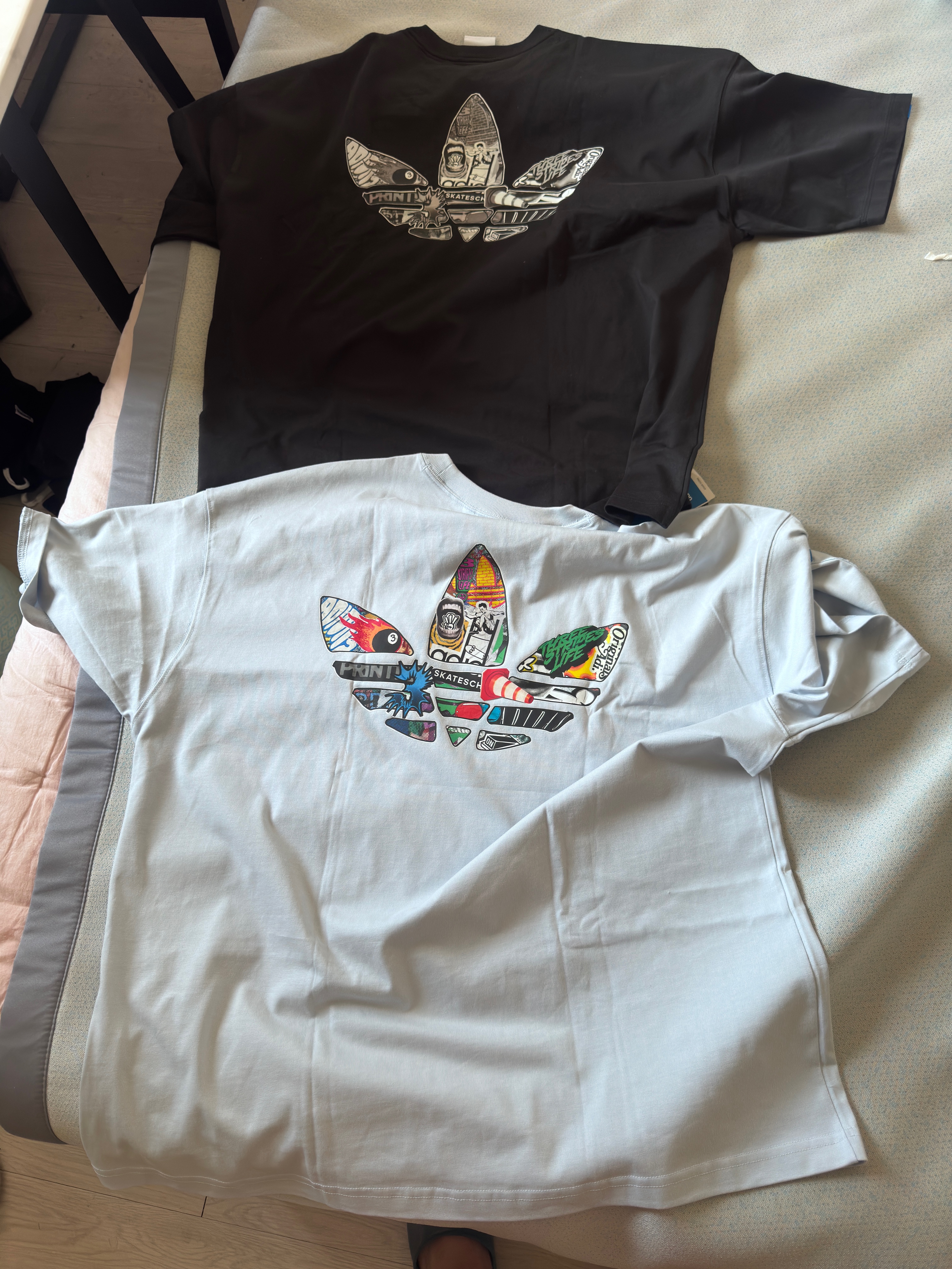 阿迪達斯（adidas）三葉草男短袖T恤 CS SS TEE M 短袖T恤JN1675淺藍 XL 曬單實拍圖