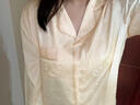 Casira KaviarCK真絲睡衣女100%桑蠶絲夏長袖薄款家居服套裝 金色【禮盒包裝】 M （體重85到105斤） 曬單實拍圖