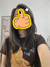 三彩2026春秋新款休閑圓領正肩短袖T恤套頭衫短款卡通印花繡花M 焦糖咖啡 M 160/84A 曬單實拍圖