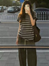 LDBE韓版慵懶條紋短袖t恤女2026新款夏季寬松韓版美式學院風百搭上衣 條紋色 L 100-120斤 曬單實拍圖