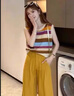 哈夫朵大碼女裝韓版時尚短袖t恤套裝顯瘦潮流百搭簡約大氣減齡休閑褲女 上衣6202Y 【單件】 2XL 【建議130-145斤】 曬單實拍圖