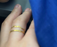中國黃金（CHINA GOLD）黃金戒指女款足金古法素圈光圈尾戒女士小指環生日禮物送女友老婆 古法素圈戒指14# 金重約0.3g【克重多退少補】 曬單實拍圖