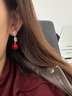 紀詩哲（GIEVSZHE）官方紅色耳環女氣質高級感2026新款耳釘耳飾情人節生日禮物送女友 復古紅長款耳墜+精品禮盒 曬單實拍圖