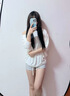 多想余防曬罩衫白色長袖t恤女外穿女人味高級感斜肩上衣夏裝顯瘦遮肚子 蝙蝠袖慵懶寬松白色長袖t恤【可斜肩】 M 建議80-115斤 曬單實拍圖