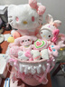 AWHAHelloKitty花束庫(kù)洛米公仔玩偶花束生日禮物送女朋友閨蜜 KT貓粉色中號(hào) 送手提袋+燈帶 曬單實(shí)拍圖
