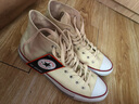 匡威（Converse）帆布運動(dòng)板鞋 ALL STAR HI高幫休閑鞋 經(jīng)典男女全明星 日本直郵 WH-米色 28 曬單實(shí)拍圖