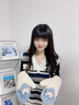 素錦初瀾 手套女秋冬季學(xué)生可愛(ài)卡通毛絨絨加絨加厚冬天手套女生掛脖連指 藍灰色（店長(cháng)推薦） 均碼通用 曬單實(shí)拍圖
