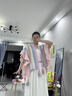 十竹民族風針織披肩女士四季外搭披肩旅游流蘇斗篷圍巾洋氣披風 粉色 曬單實拍圖