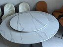 美之印象高端大理石餐桌椅組合帶轉盤(pán)現代簡(jiǎn)約輕奢巖板圓桌小戶(hù)型飯桌 中花白（高端加厚大理石） 1.2米  一桌八椅(帶轉盤(pán)) 曬單實(shí)拍圖
