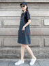 絲柏舍2026夏裝新款女復(fù)古顯瘦牛仔背帶裙簡(jiǎn)約寬松休閑連衣裙 曬單實(shí)拍圖