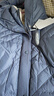 菲妮迪（FINITY）品牌90白鵝絨羽絨服冬季連帽時(shí)尚保暖中長(cháng)款外套女 灰藍色 2XL 曬單實(shí)拍圖