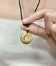 中國(guó)黃金（CHINA GOLD）足金時(shí)來(lái)運(yùn)轉(zhuǎn)平安扣項(xiàng)鏈黃金吊墜男女士轉(zhuǎn)運(yùn)珠情侶款禮物送女友 【京速達(dá)】福字時(shí)來(lái)運(yùn)轉(zhuǎn)項(xiàng)鏈【黑繩】約1.5g 曬單實(shí)拍圖