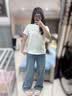 Teenie Weenie小熊T恤女26年夏季新款簡約刺繡圓領短袖T恤上衣女 象牙白 S 曬單實拍圖