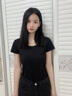 嫻柔黑色T恤女短袖2025年春夏新款內(nèi)搭女裝打底上衣 黑色【U型領(lǐng)】 L 曬單實拍圖