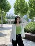 南木熊開衫女春夏新款外搭開衫配吊帶裙子外搭罩衫冰絲披肩坎肩空調衫 杏色均碼【80-120斤】 曬單實拍圖