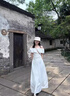 啄木鳥一字肩白色連衣裙子女夏季2026新款韓系清純系白月光穿搭套裝長裙 【白色套裝】【清純白月光穿搭套裝/韓系慵懶chic M 45/55kg 曬單實拍圖