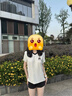 LDBE美式復古V領撞色正肩刺繡短袖T恤女夏季收腰顯瘦休閑上衣高級感潮 灰色 L 【110-125斤】 曬單實拍圖