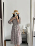 玖姿·安娜蔻優(yōu)雅復(fù)古肌理感靈動垂墜輕禮服連衣裙女秋款 花紫紅 M 曬單實拍圖