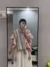 十竹民族風針織披肩女士四季外搭披肩旅游流蘇斗篷圍巾洋氣披風 粉色 曬單實拍圖