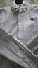 Abercrombie & Fitch經典小麋鹿圖案美式情侶府綢長袖襯衫26春夏男裝女裝125-6044 淺藍色條紋 S (175/92A) 曬單實拍圖