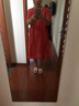 亂在江南棉麻碎花拼接連衣裙夏季新品寬松女裝大擺飄逸垂感波西米亞長(zhǎng)裙 藍(lán)色 S 曬單實(shí)拍圖